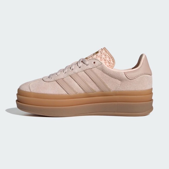 adidas Gazelle Platform Sneaker in Pale Pink with Gum Sole - Picture 4 of 4